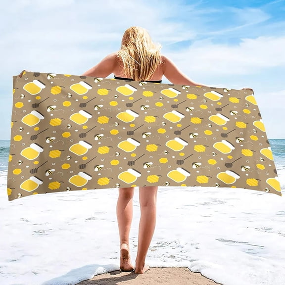 Bee Beach Towel Soft Bath Towels,Super Absorbent Cartoon Bees Pool Pool Towels,Quick Dry Pool Towel Sand Proof Bath Towels (13)