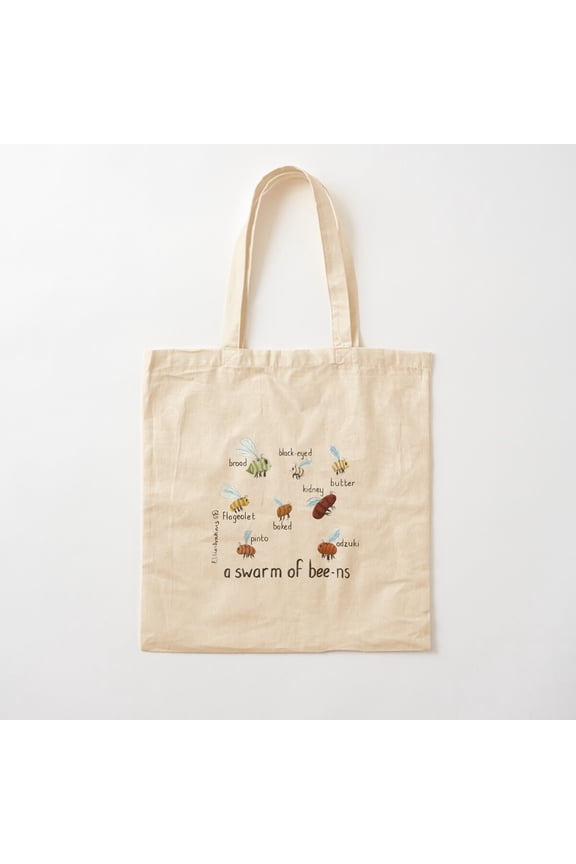 Bee Beans Canvas Tote Bags, Reusable Shopping Bag
