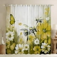 thumbnail image 1 of Bee Blackout Curtains Daisy Flowers Curtains,Yellow Ombre Oil Painting Floral Curtains & Drapes Graffiti Art Window Curtains Honeybee Butterfly Bohemian Decor, 1 of 6