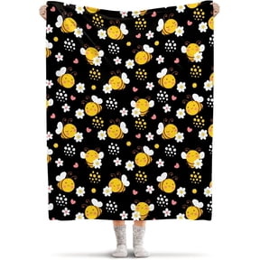Bee Blanket Lightweight Flannel Throw Blanket Gifts for Girls Women in All Season Blanket for Bed/Couch/Sofa 30"x40" for Baby/Pets