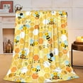thumbnail image 1 of Bee Blanket Soft Cozy Cute Bee Plush Throw Blanket Bee Gifts for Bee Lover Warm Lightweight Flannel Fuzzy Fleece Bedding Stuff Decor Blanket for Girls Boys Kids Adults Women Bed Travel 40"x50", 1 of 6