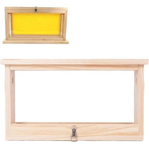 Bee Breeding Observation Box, Double Sided Acrylic Board Wooden Beehive Bee Hive Frames with Vents, Beekeeping Supplies, 21.7x12.4x4.8in
