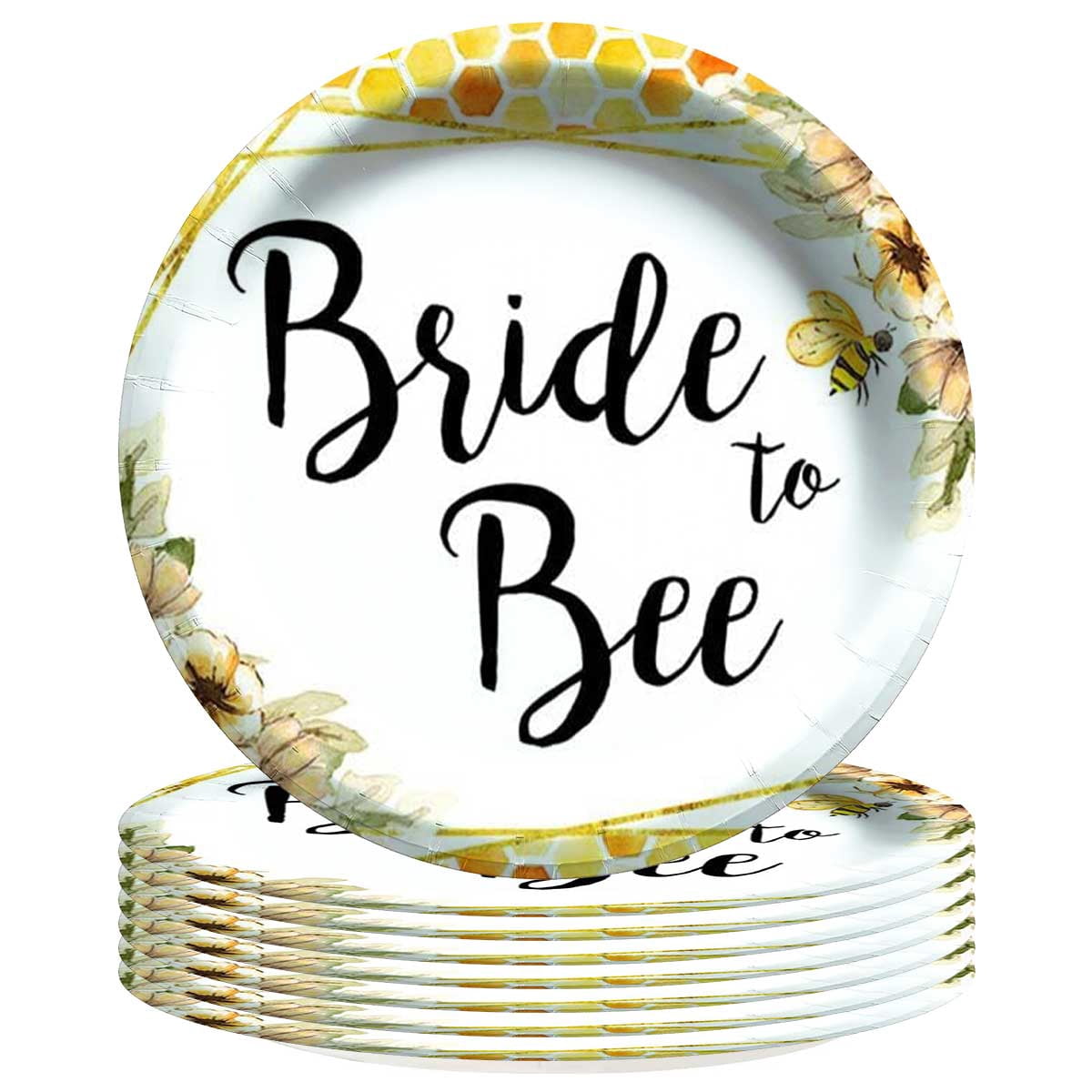 Bee Bridal Shower Plates Birthday Decorations Party Supplies Tableware ...