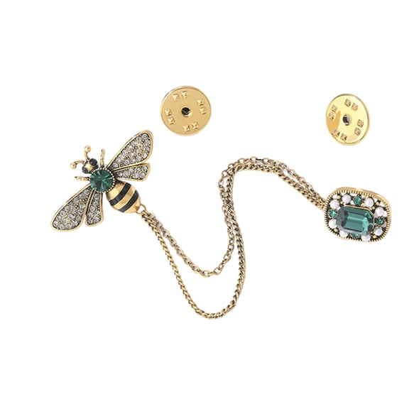Bee Brooch Chest Brooch Bee Chain Decor Faux Pearl Clothes Jewelry for Prom Party Retro Lapel Pin Bag Decoration Pin Vintage Bee Pin