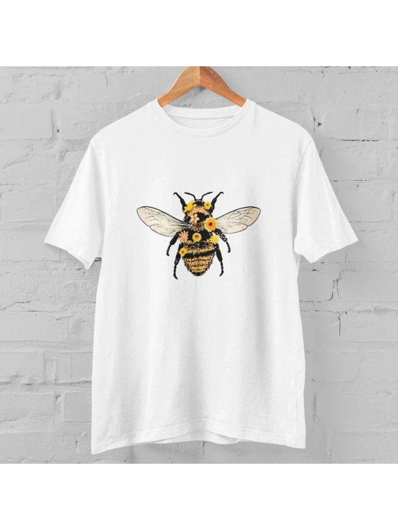 Bee Bumble Nature Lover Botanical Floral Cute Graphic Gift Casual Design For Celebration Moments Shirt, Size S-5XL
