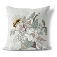 thumbnail image 1 of Bee Bush Bliss Throw Pillow in Gray 16x16, 1 of 6