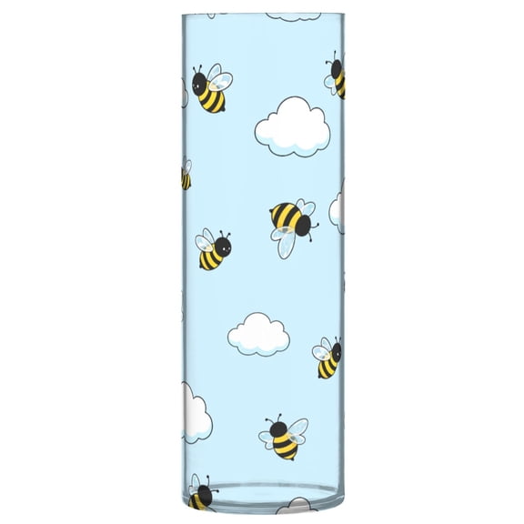 Bee Cloud Pattern Vase Flower Vase Clear Unbreakable Plastic Tall Decorative 11.8in
