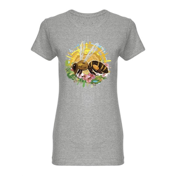 Bee Collecting Nectar Shaped T-Shirt Women -Image by Shutterstock, Female Medium