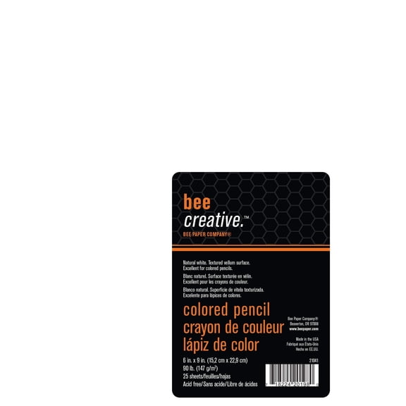 Bee Paper Bee Creative Series™ Colored Pencil Art Sheet Pack (25 Sheets)