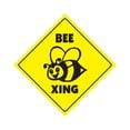 thumbnail image 1 of Bee Crossing Sign Zone Xing | Indoor/Outdoor | 20" Tall hive bumble keeper killer honey honeybee sting funny, 1 of 5