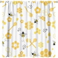 thumbnail image 1 of Bee Curtain Cartoon Cute Bees Yellow Honeycomb Flower Pattern Blackout Print Rod Pocket Window Drapes for Bedroom Living Room 42x54in, 1 of 6