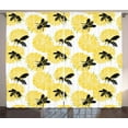 thumbnail image 1 of Ambesonne Bee Curtains 2 Panel Set, Nature Dandelion Flowers, 108" x 108", Yellow Black and White, 1 of 3