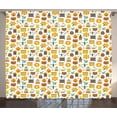 thumbnail image 1 of Ambesonne Bee Curtains 2 Panel Set, Cartoon Apiary Elements, 108" x 90", Multicolor, 1 of 3