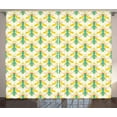thumbnail image 1 of Bee Curtains 2 Panels Set, Queen Bee of the Hive Wearing Crowns Print as Continuous Pattern on Plain Backdrop, Window Drapes for Living Room Bedroom, 108W X 108L Inches, Multicolor, by Ambesonne, 1 of 3