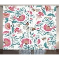 thumbnail image 1 of Bee Curtains 2 Panels Set, Vintage Floral Style Pattern with Insects and Butterflies Figures in Wildlife Nature, Window Drapes for Living Room Bedroom, 108W X 90L Inches, Multicolor, by Ambesonne, 1 of 3