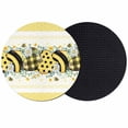 thumbnail image 1 of Bee Daisy Coasters Set of 2, Absorbent Coasters for Drinks, Botanical Eucalyptus Leaves Spring Love Yellow Coaster for Desk Coffee Table Protection, Home Decor House Warming Gifts 4", 1 of 8