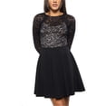 thumbnail image 1 of Bee Darlin Womens Bow Back Fit & Flare Dress, Black, Juniors, 3/4, 1 of 3