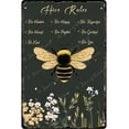 thumbnail image 1 of Bee Decor, Bee Hive Rules Sign for Home, Honey Bee Decorations, Inspirational Quote Sign, Bumble Metal Tin Signs, Farmhouse Kitchen Vintage Metal Tin Sign, Yard Sign 5.5x8 Inches, 1 of 6