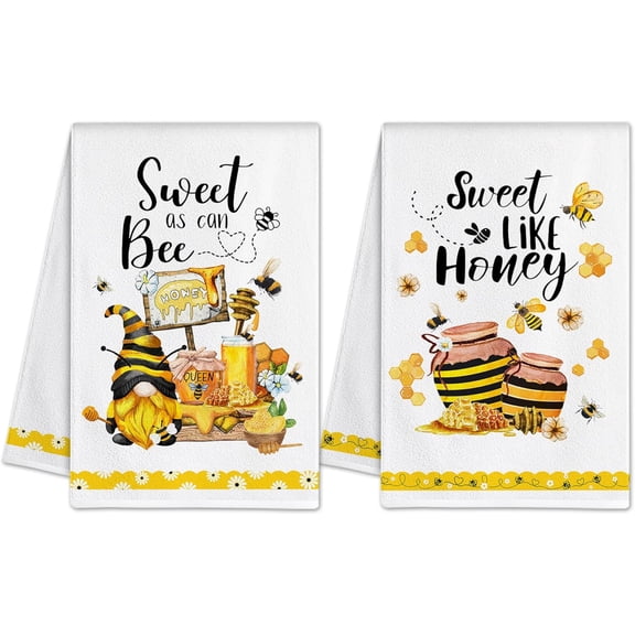 Bee Decor, Bee Kitchen Towels Set of 2, Spring Dish Hand Towels Gifts for Home Kitchen Decor Housewarming Gifts