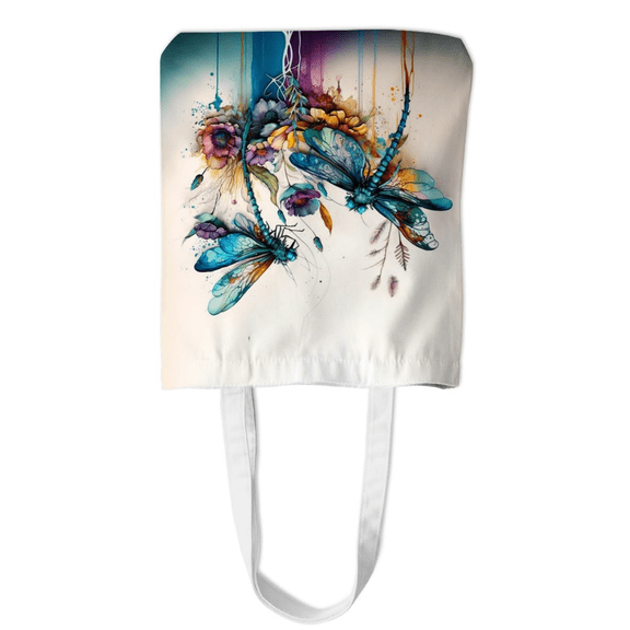 Bee Dragonfly Sunflower Gifts Canvas Tote Bag for Women Girl Christmas Birthday Cute Beach Reusable Grocery Bags