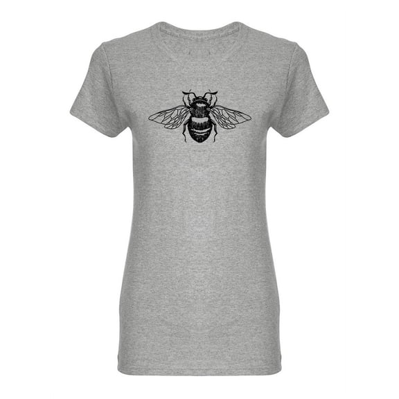 Bee Drawing Shaped T-Shirt Women -Image by Shutterstock, Female XX-Large
