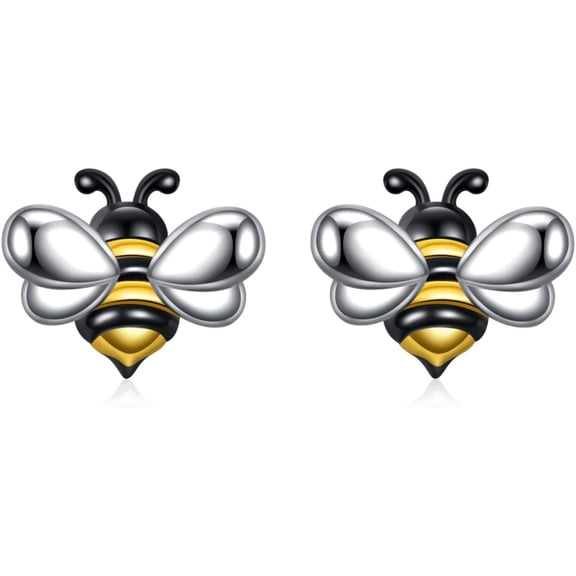 Bee Earrings 925 Sterling Silver Bumble Bee Stud Earrings Cute Animal Honey Jewelry Gifts for Women