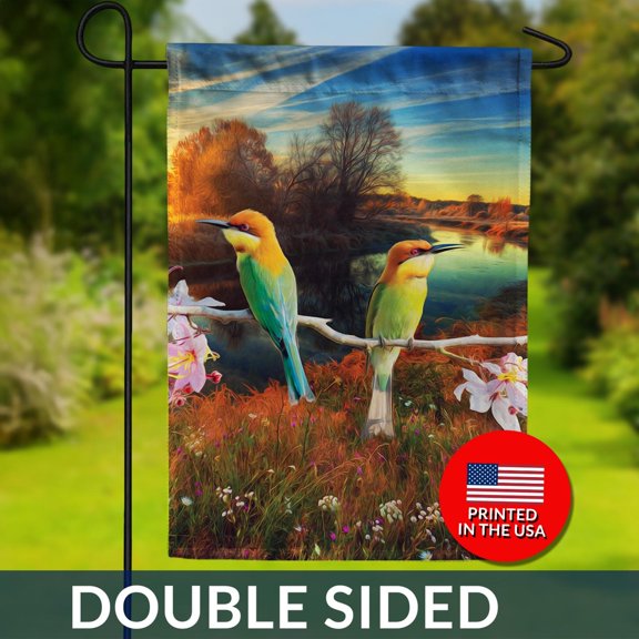 Bee Eater Birds Garden Flag Double Sided Exotic Nature Design 1