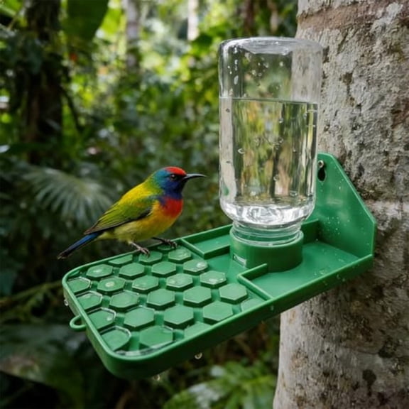 Bee Feeder Waterer, Honeycomb Texture Bee Drinking Station, Tree Mounted Beehive Entrance Feeder, Safe Drown-Free Watering Tray for Bees, Hummingbirds, Beekeeping Supplies