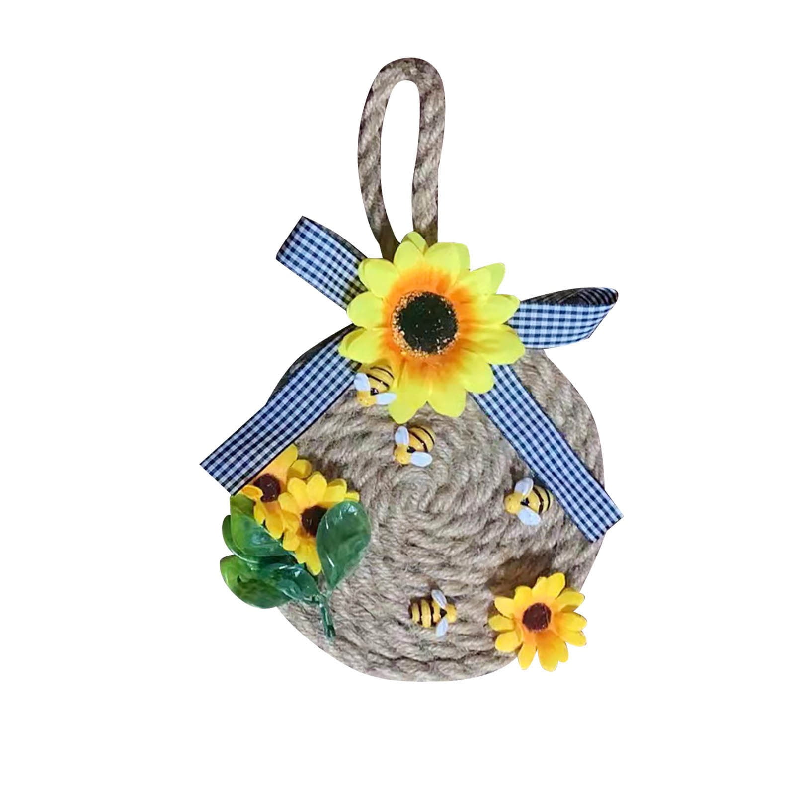 Bee Festival Artificial Sunflower Wreath Flower Wreath Rope Door ...