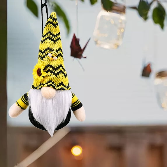 Sunflower Bee Gnome Doll, Faceless Plush Home Decor, Cute Spring Festival Gift, Handmade Bee-Themed Ornament, Lucky Charm for Housewarming