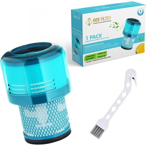 Bee Filter 1-Pack Blue Premium True HEPA Replacement Filter Compatible with Dyson V15 Detect, V15 Detect Absolute, V15 Submarine, V15 Detect Filter, V11 Animal Filter, V11 Filter, Part no. 970013-02