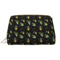 thumbnail image 1 of Bee Floral Makeup Bag, Large Capacity Travel Cosmetic Bag for Women Girls- Travel Toiletry Bag Leather Portable Waterproof Makeup Case Organizer with Handle, 1 of 4