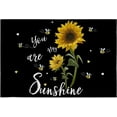 thumbnail image 1 of Bee Floral Sunflower My Sunshine BlackBathroom Shower Mat Doormat Non Slip,Floor Rug Absorbent Carpets Floor Mat Home Decor for Kitchen Bedroom Rug, 16"X 24", 1 of 4