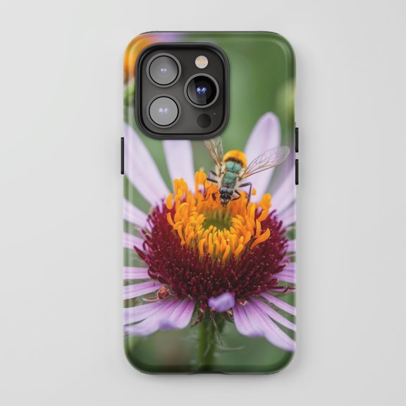 Bee Flower Design Protective Phone Case for All iPhone Series