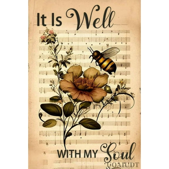 Bee Flower Diamond Art Kits for Adults Beginners It Is Well With My Soul 5D Diamond Painting Kits, DIY Paint with Round Full Drill Gem Art for Home Wall Decor Gift 12x16 Inch