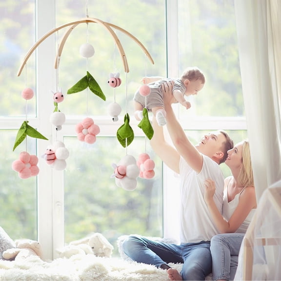 Bee Flower Handmade Woven Bed Bell Baby Bed Bee Bed Bell Children's Room Pendant Wind Chime