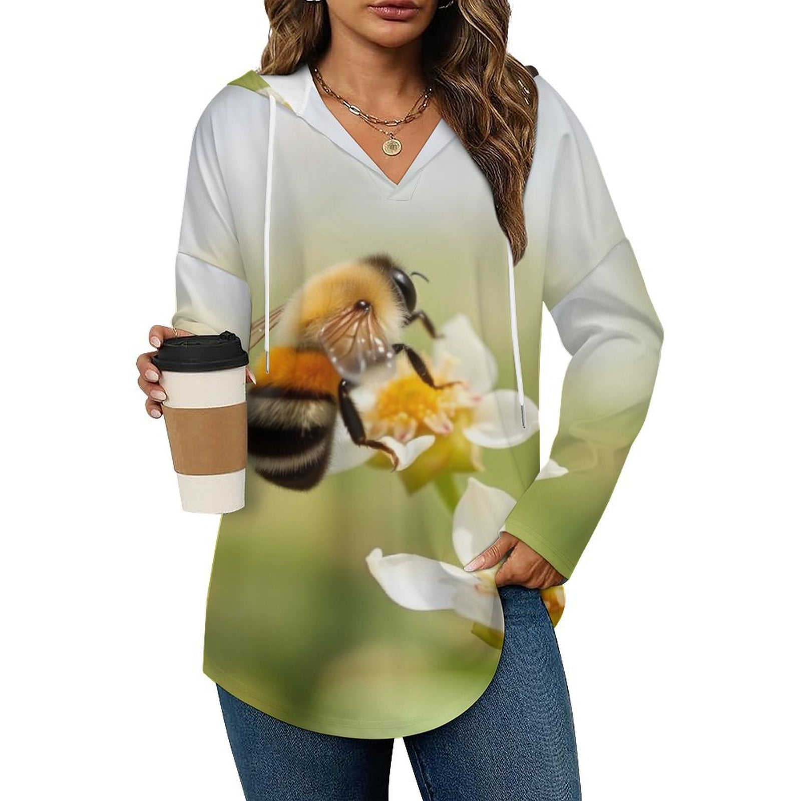 Women's Athletic Crew Neck T-Shirt - Bee Garden