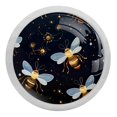 thumbnail image 1 of Bee Fluorescent Drawer Pulls with Screws: Round 4-Pack Glow-in-the-Dark Knobs – Suitable for Cabinets, Wardrobes, Dressers, 1 of 6