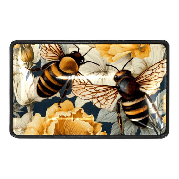 Bee Flying on Flower Crystal Glass Cabinet Knobs 4 Pcs Drawer Handles for Kitchen Cabinets Dresser Cupboard Wardrobe