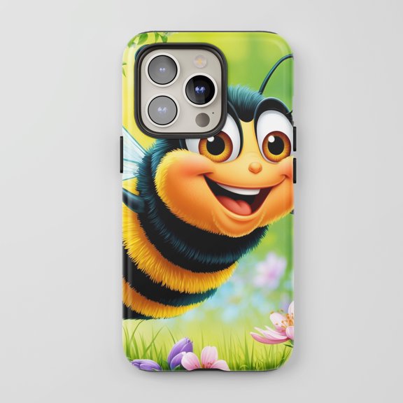 Bee For All iPhone Series Tough Phone Case Cute Cartoon Green Yellow