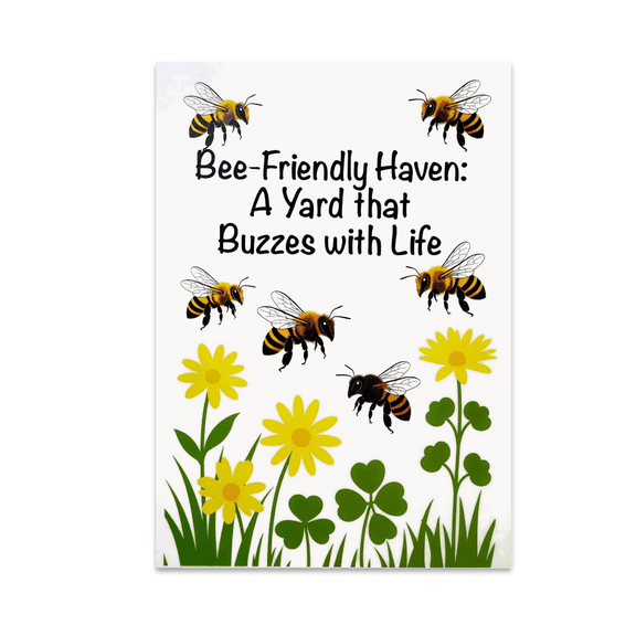Bee-Friendly Haven Art Print - Nature Enthusiast - 13x19 Poster Print
