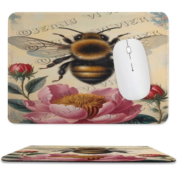 Bee Gaming Mouse Pad Custom, Funny Mouse Pads for Wireless Mouse Desk Accessories,Small Mouse Pads for Desk,Stitched Edge Mousepad with Non-Slip Rubber Base 8"x10"