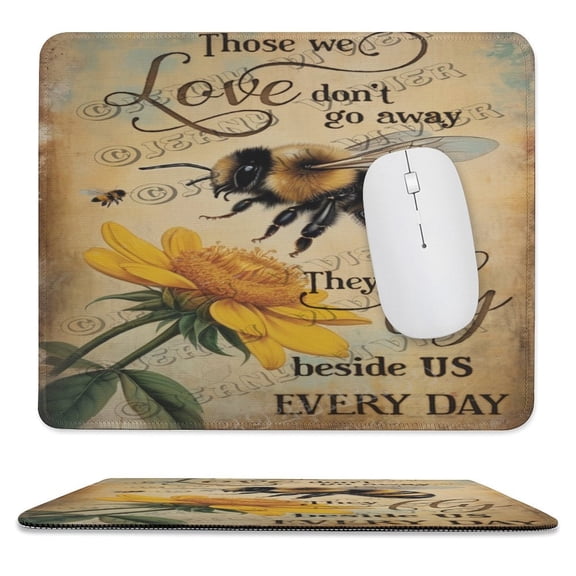 Bee Gaming Mouse Pad Custom, Vintage Mouse Pads for Wireless Mouse Desk Accessories,Small Mouse Pads for Desk,Stitched Edge Mousepad with Non-Slip Rubber Base 10"x12"