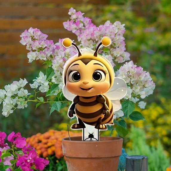 Bee Garden Yard Decorative Stake Outdoor Lawn Ornament Patio Decor Garden Enhancement Weather-Resistant Material Easy Installation Landscape Accent Piece