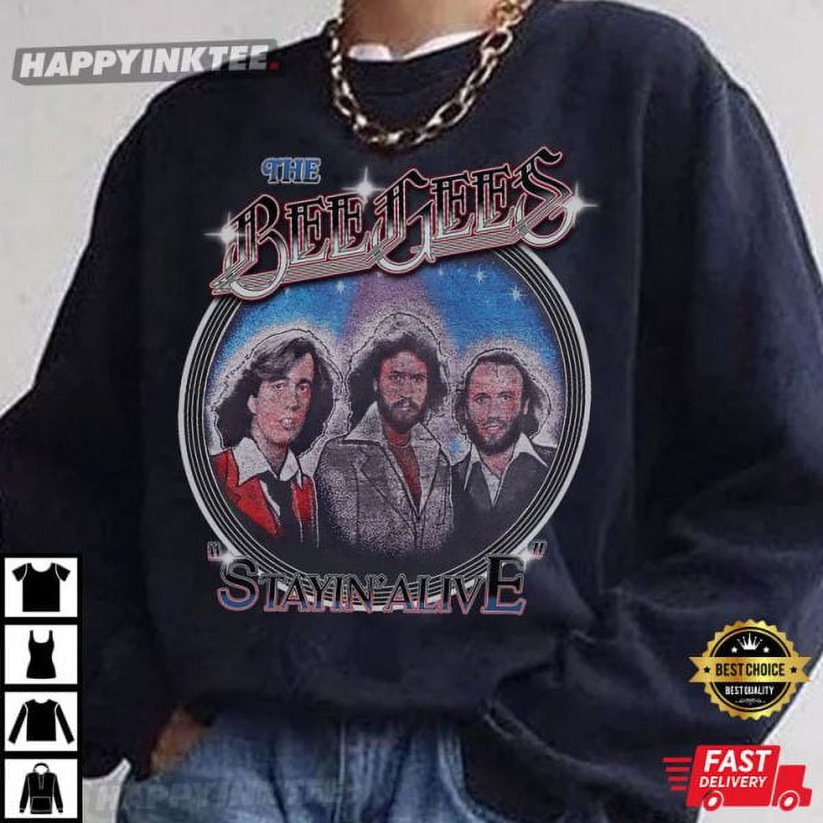 Bee Gees Band Stayin Alive 70s Band Best , Unisex SweatShirt.