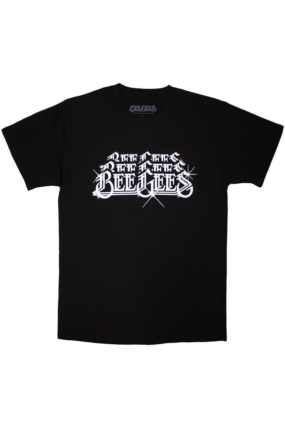 Bee Gees Unisex T-Shirt Stacked Logo (Black) (Large)