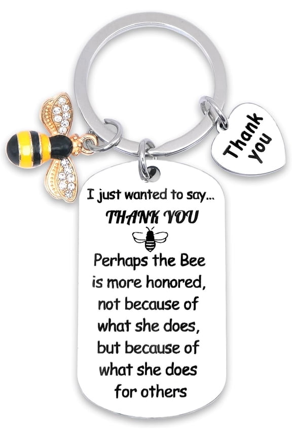 Bee Gift Keychain for Women Bumble Bee Gifts for Bee Lovers Honey Bee Charm Stuff Thank You Gifts for Teachers Coworkers Boss Employee Supervisor Female Bee Jewelry Christmas Birthday Item