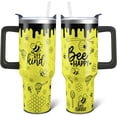 thumbnail image 1 of Bee Gifts 40 Oz Tumbler with Handle and Lid Straw, Yellow Bee Happy Stainless Steel Double Walled Vacuum Insulated Cup, Animal Lover Birthday Gifts for Women Girls, 1 of 6