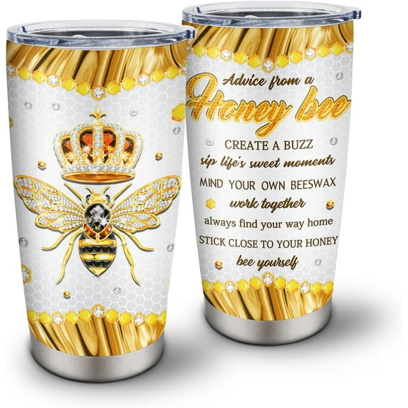 Bee Gifts, Bee Gifts for Women, Honey Bee Gifts, Bee Gifts For Bee Lovers, Queen Bee Gifts, BeeKeeper Gifts, Bee Lovers Birthday Gift Stainless Steel Tumbler 20oz