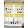 thumbnail image 1 of Bee Gnome Sheer Curtains 45 inches Long 2 Panels Set Daisy Flower Rustic Wood Tiers Sheers Rod Pocket Small Window Short Curtains for Kitchen Cafe, Each 52" W x 45" L, 1 of 7